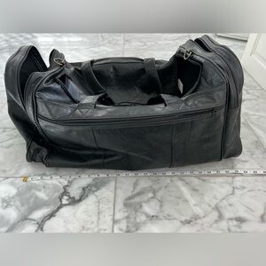 Vintage NRA Faux Leather Large Black Duffle Bag